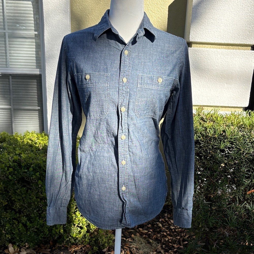 J.Crew Japanese Selvedge Cotton Chambray Utility Shirt